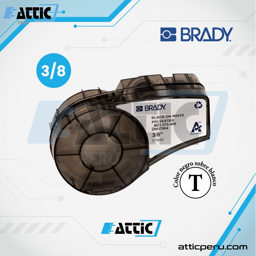 Cartucho BRADY M21-375-488 Vinyl Blanco 3/8´´