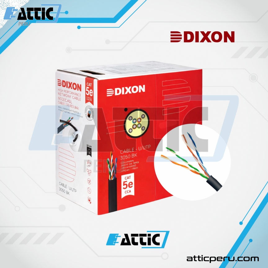 Cable UTP Dixon Cat 5e CCA 4x24 Interior Negro 3050BK