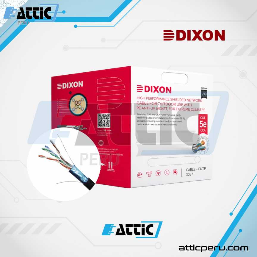 Cable F/UTP Dixon Cat 5e CCA 4x24 Exterior 3057 Gris