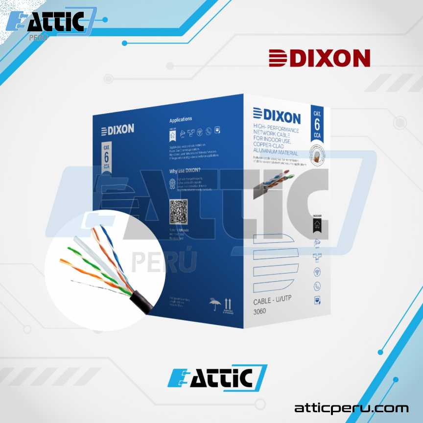 Cable UTP Dixon Cat 6 CCA 4x23 Interior Negro 3060