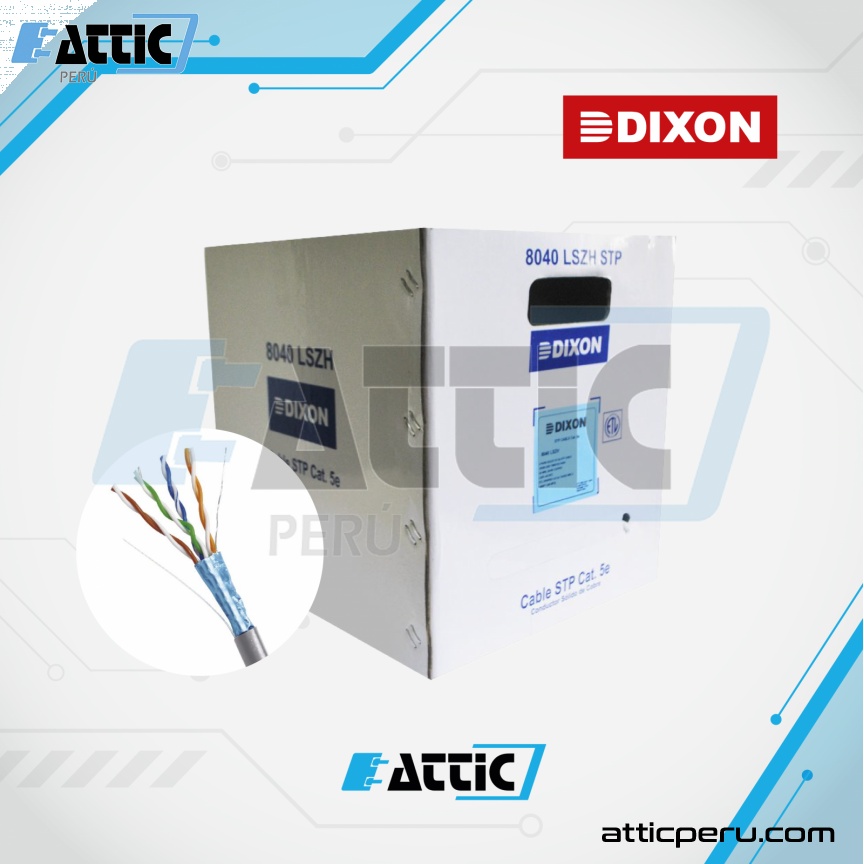 Cable F/UTP Dixon Cat 5e Cobre 4x24 Interior Gris 8040 LSZH