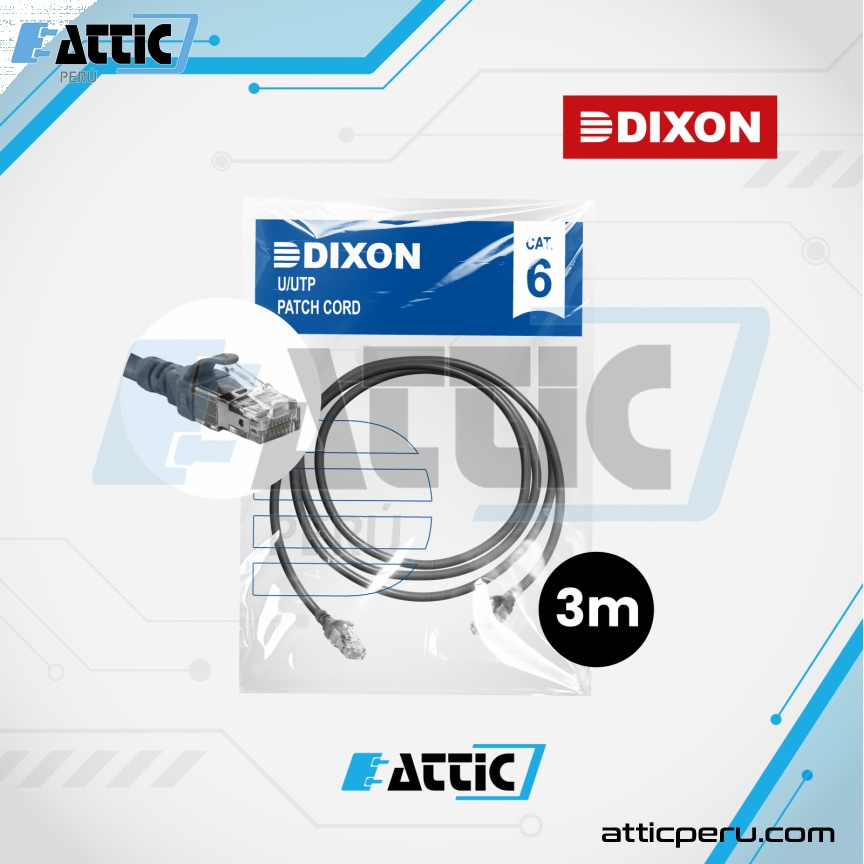 Patch Cord LSZH Cat6 DIXON 3m Negro URT46F4U#03M4B0