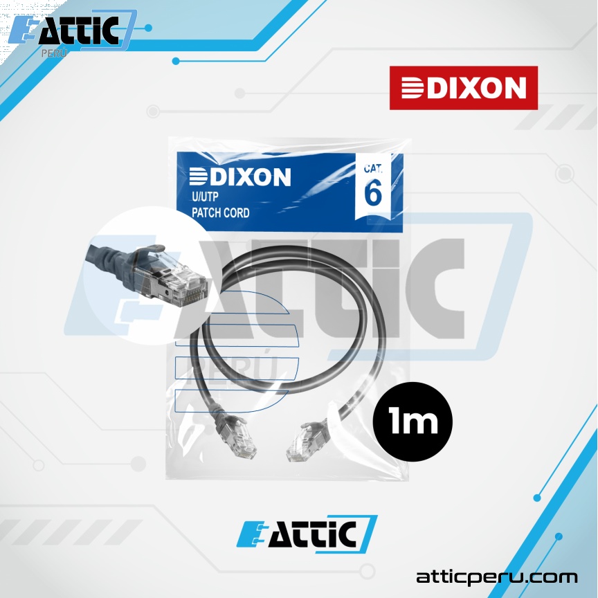Patch Cord LSZH Cat6 DIXON 1m Negro URT46F4U#01M4B0