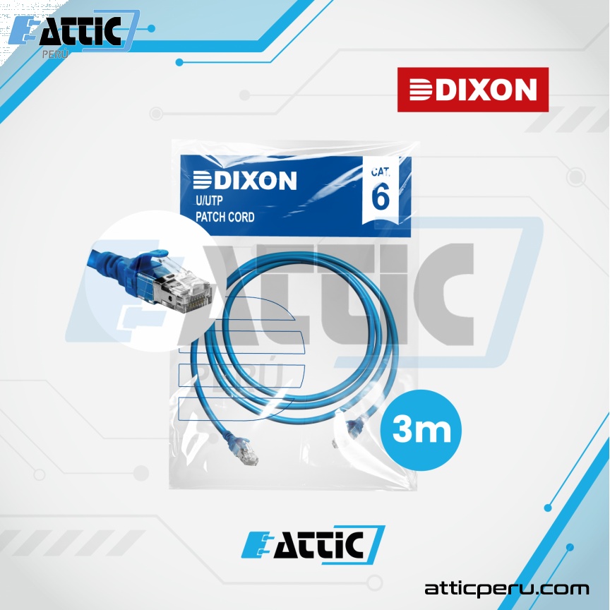 Patch Cord LSZH Cat6 DIXON 3m Azul URT46F4U#03M4B6