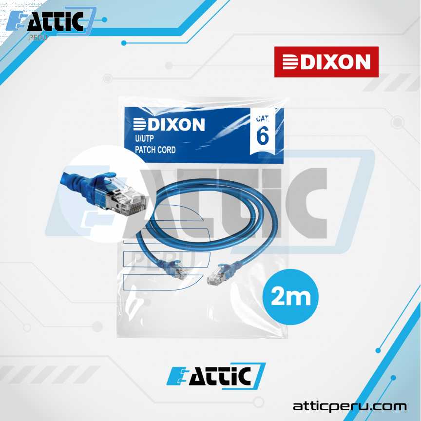 Patch Cord Cat6 DIXON 2m Azul 28AWG URT46F4U#02M4C6