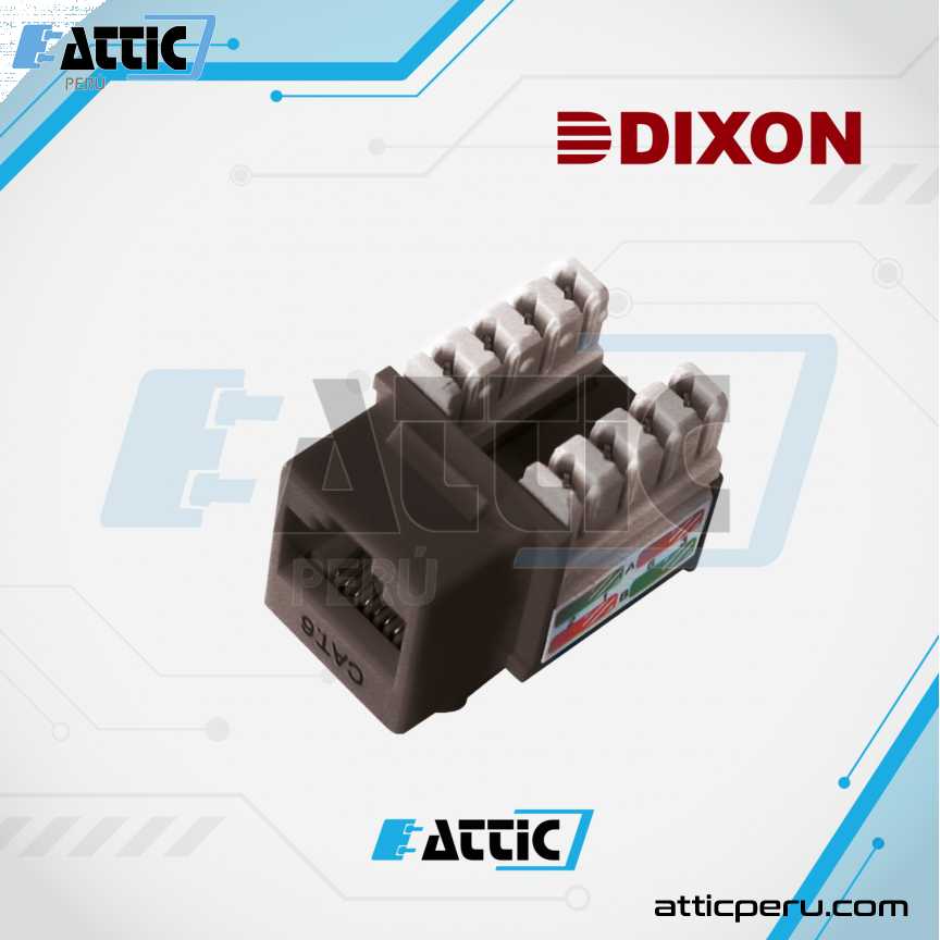 Jack RJ45 Cat6 Poncheo DIXON Negro KJ8-C6-US/BKN