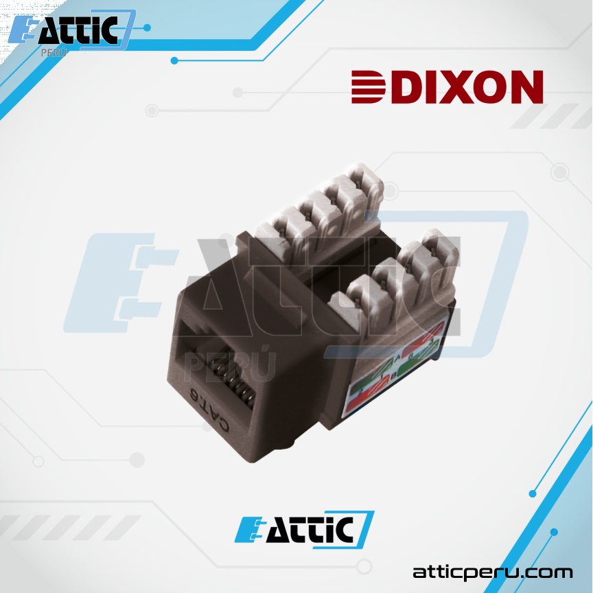 Jack RJ45 Cat6 Poncheo DIXON Negro KJ8-C6-US/BKN