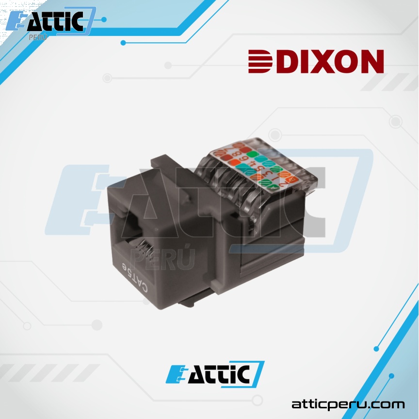 Jack RJ45 Cat5e Presión DIXON Negro KJ7-CE-US/BKN