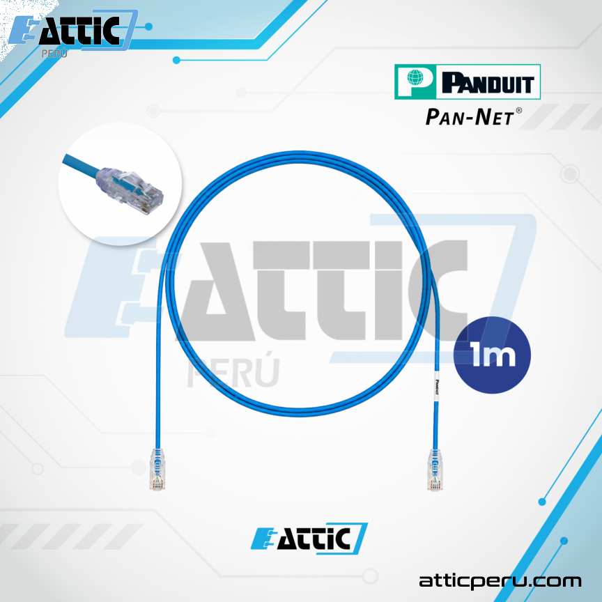 Patch Cord Cat6A 28AWG 1m Azul Panduit PANNET UTP28X1MBU