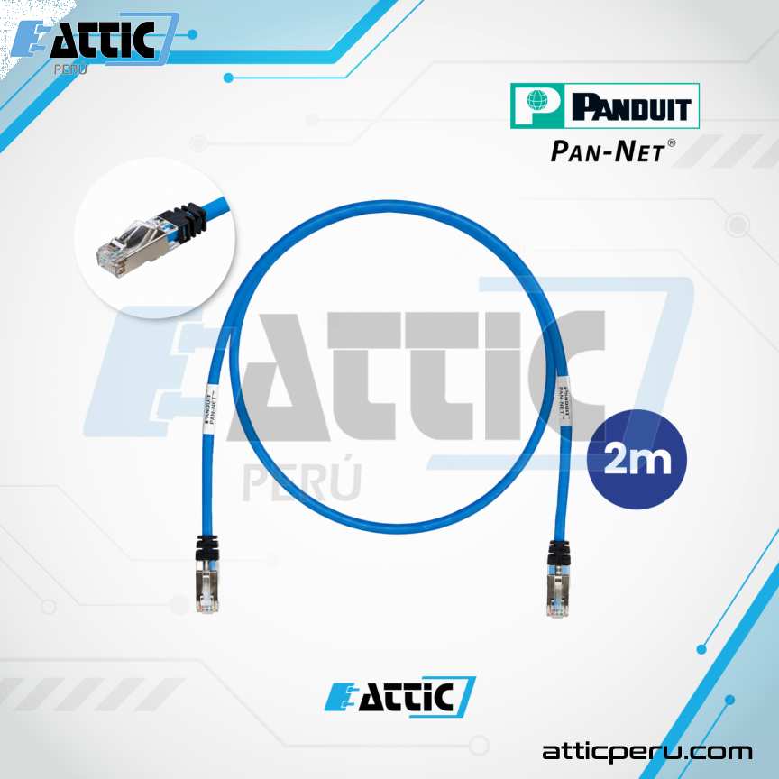 Patch Cord STP Cat6A 26AWG 2m Azul Panduit PANNET STP6X2MBU