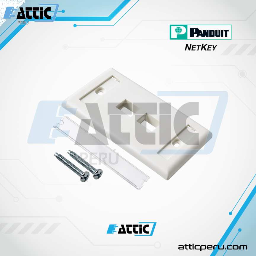 Faceplate 2 Puertos Panduit NETKEY Blanquecino NK2FIWY