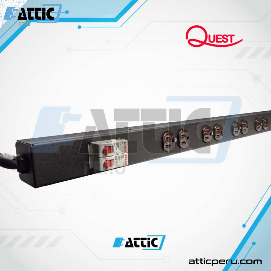 Multitoma Eléctrica Vertical QUEST 16 tomas MV-4837