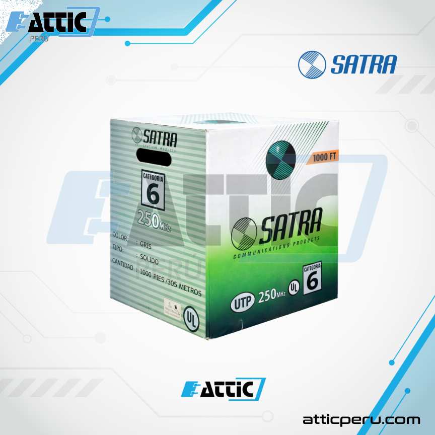 Cable UTP SATRA Cat6 Gris 250 MHz