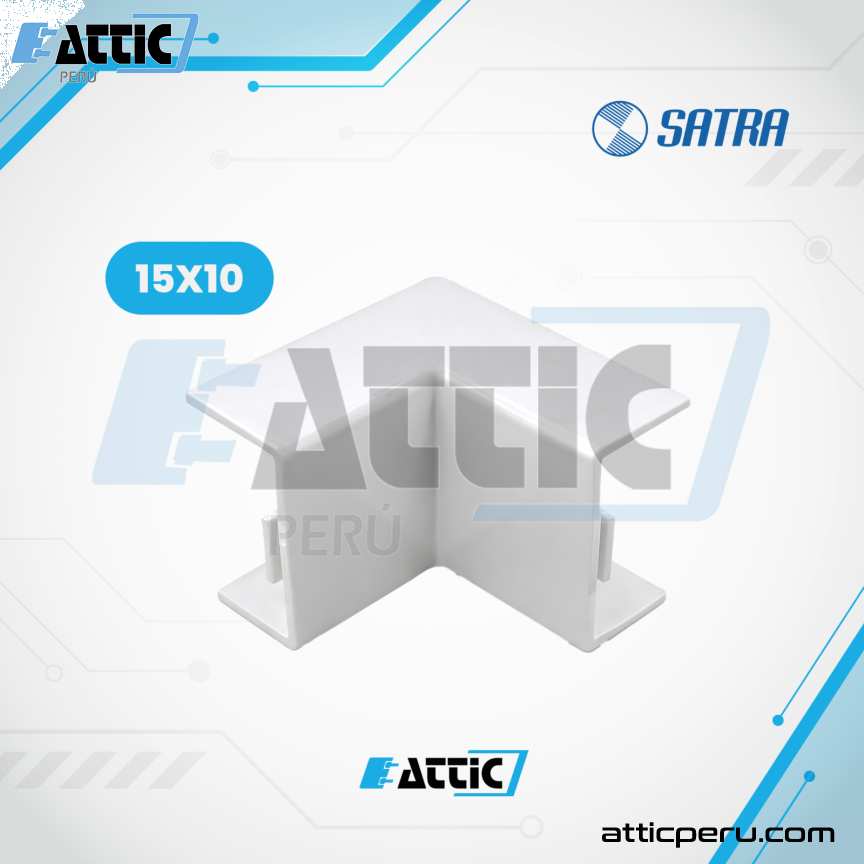 Ángulo Interno PVC 15x10 para canaletas SATRA