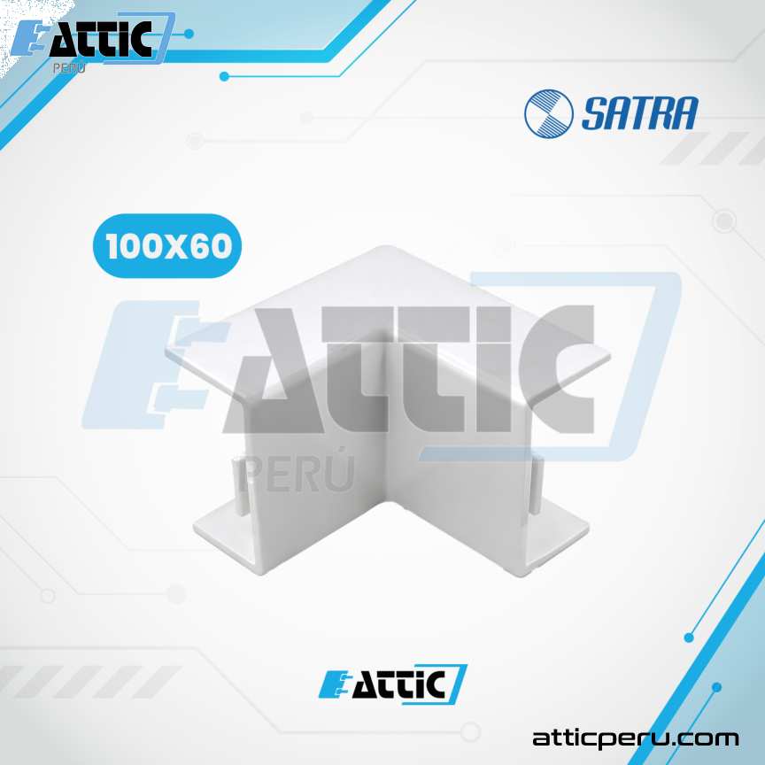 Ángulo Interno PVC 100x60 para canaletas SATRA