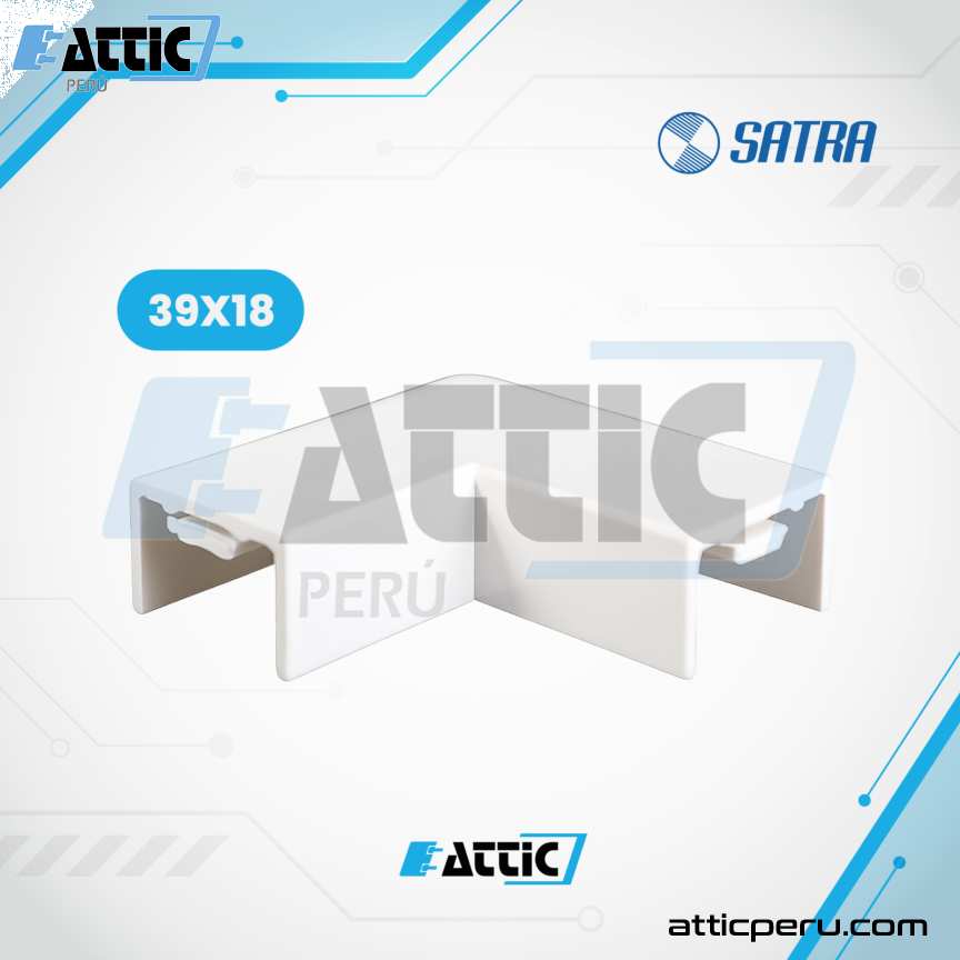 Ángulo Plano PVC 39x18 para canaletas SATRA