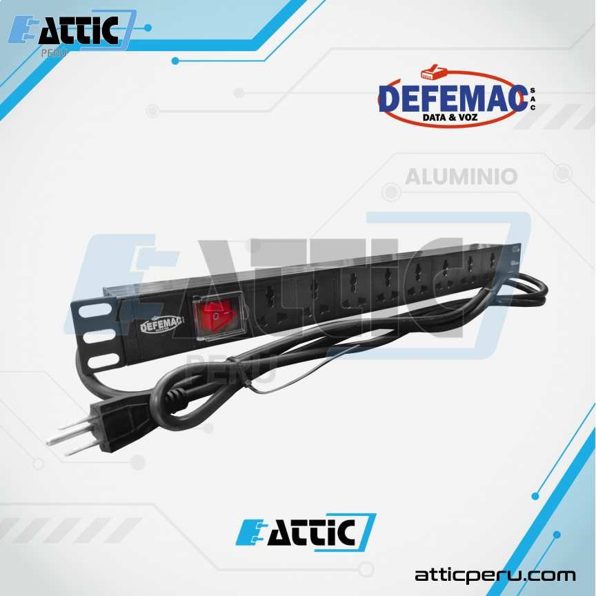 PDU Aluminio 8 Tomas Universal DEFEMAC PD.8029001