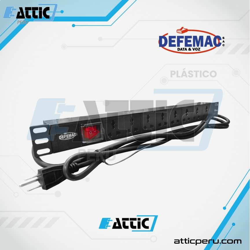 PDU Plástico 8 Tomas Universal DEFEMAC PD.8019001