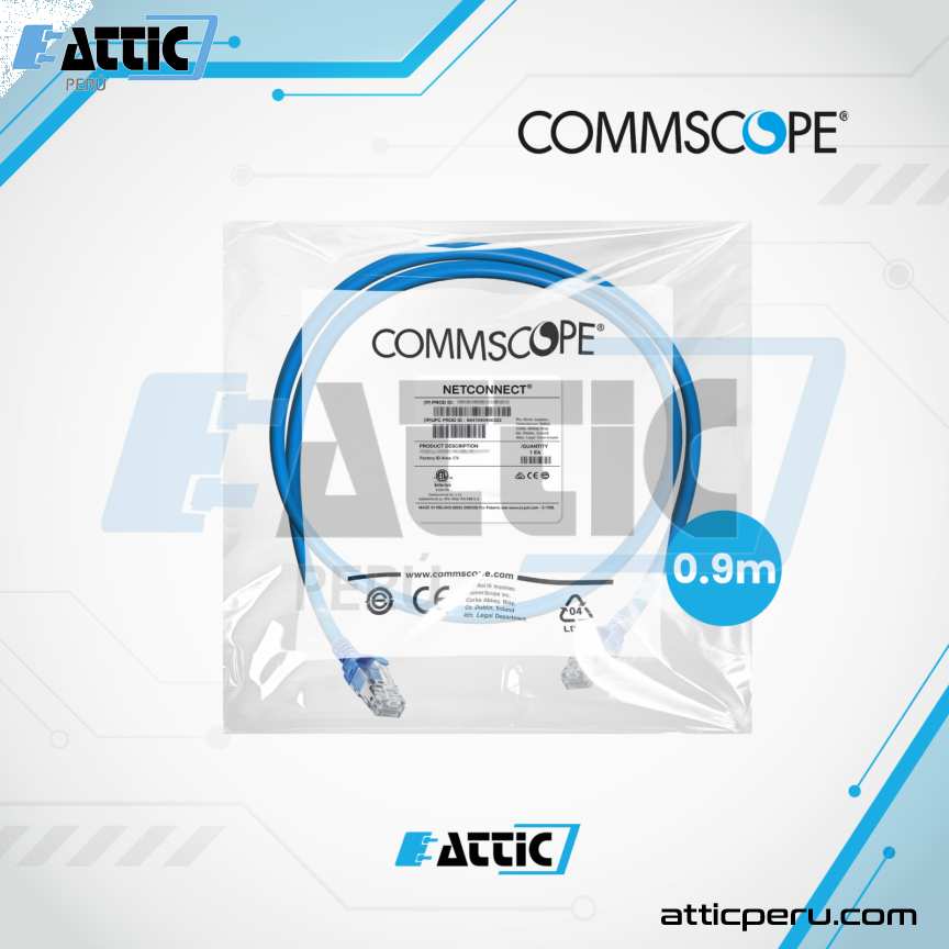 Patch Cord UTP Cat6 COMMSCOPE 0.9m Azul NPC06UVDB-BL003F