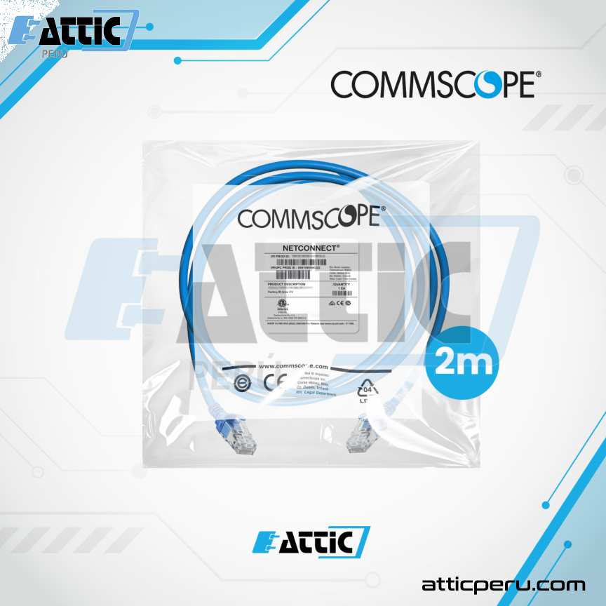 Patch Cord UTP Cat6 COMMSCOPE 2m Azul NPC06UVDB-BL007F