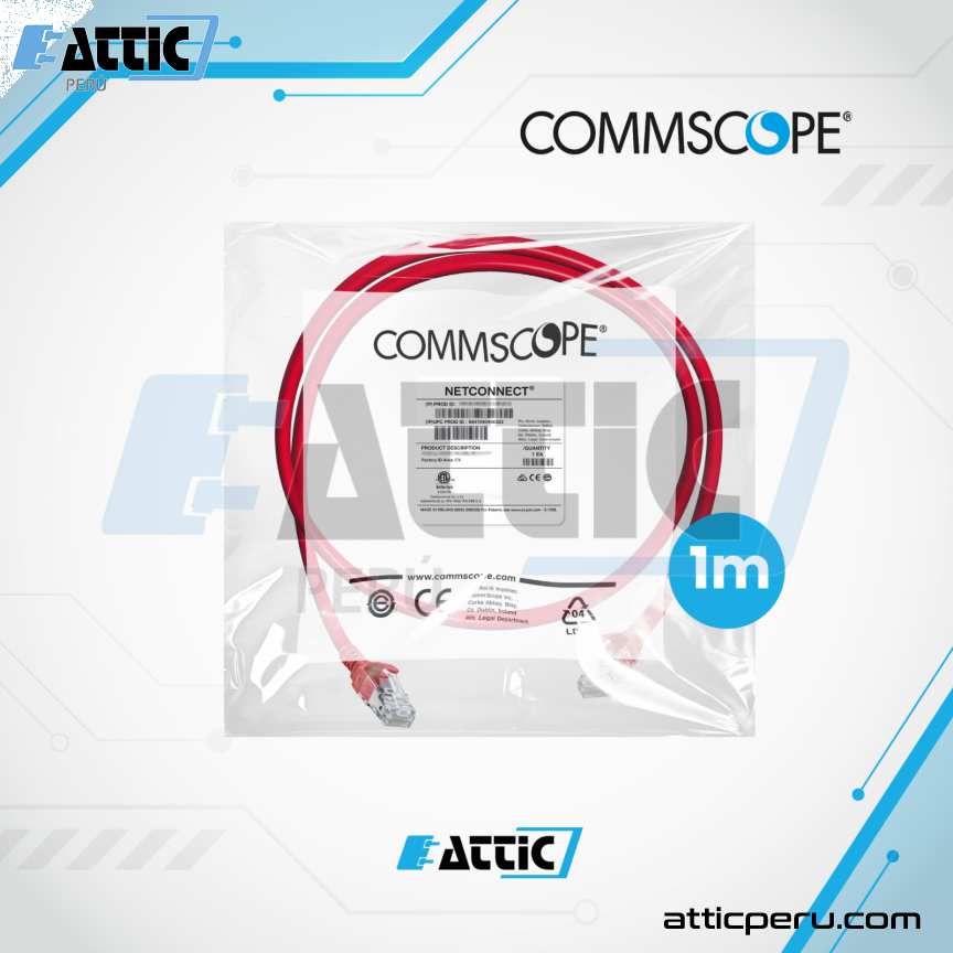 Patch Cord LSZH Cat6 COMMSCOPE 1m Rojo NPC06UZDB-RD001M