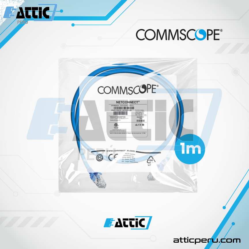 Patch Cord COMMSCOPE Cat 6A S/FTP 1m Azul NPC6ASZDB-BL001M
