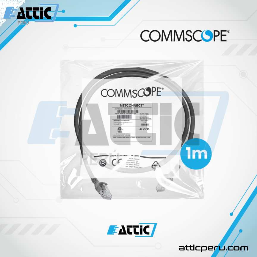 Patch Cord COMMSCOPE Cat 6A S/FTP 1m Negro NPC6ASZDB-BK001M