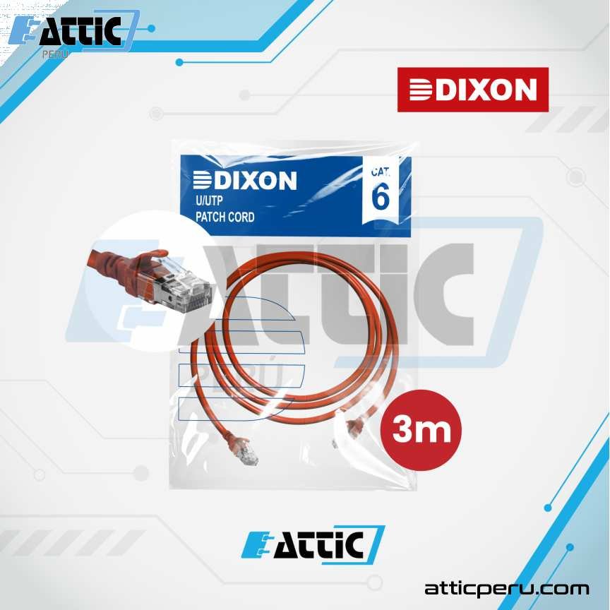 Patch Cord LSZH Cat6 DIXON 3m Rojo URT46F4U#03M4B2