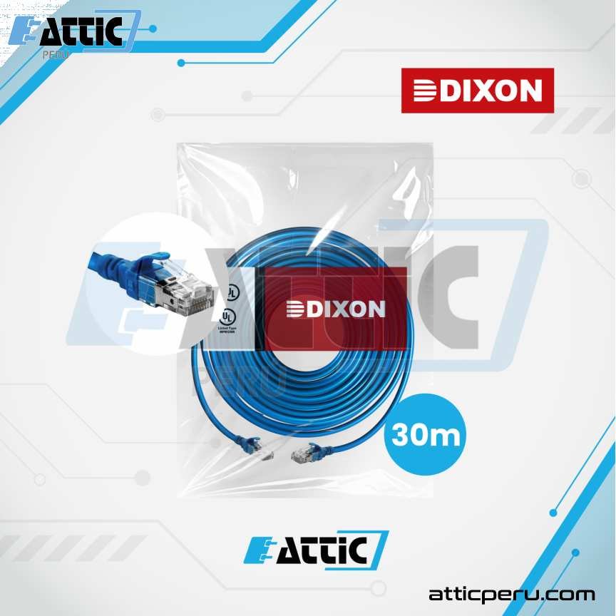 Patch Cord PVC Cat5e DIXON 30cm Azul URT4EM4Y/0.3MB6