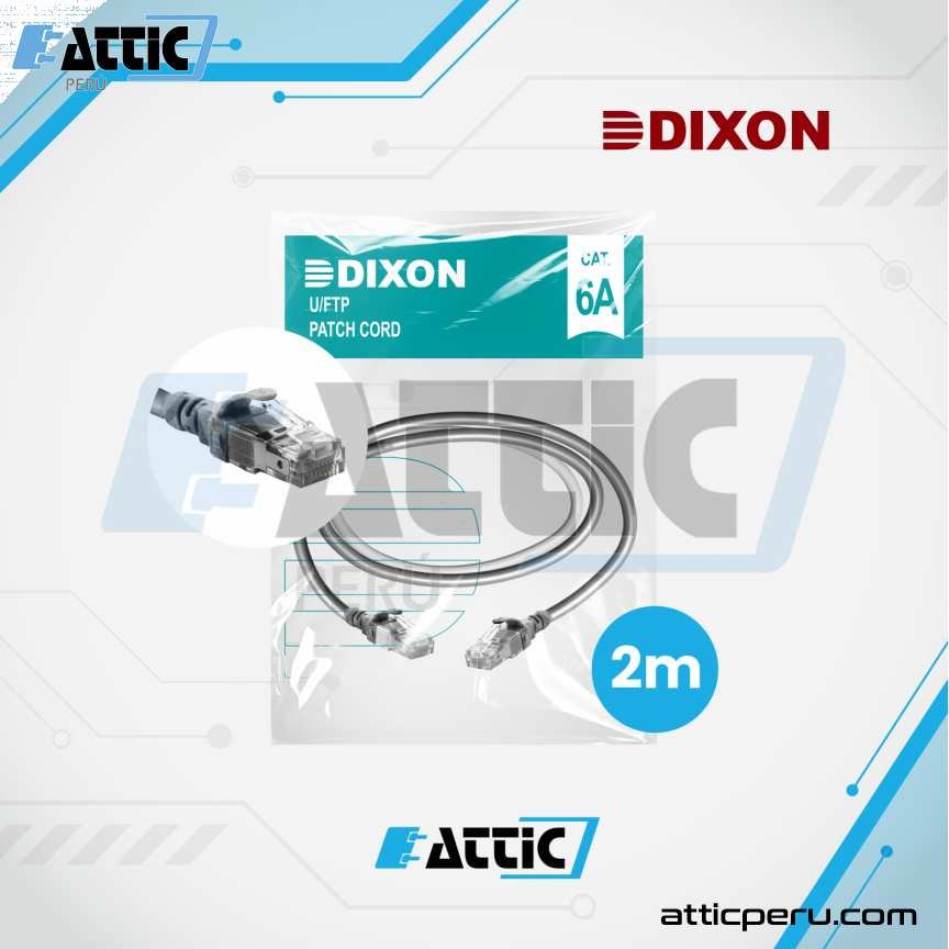 Patch Cord LSZH Cat6A DIXON 2m Gris 6A-CBHC-GY2