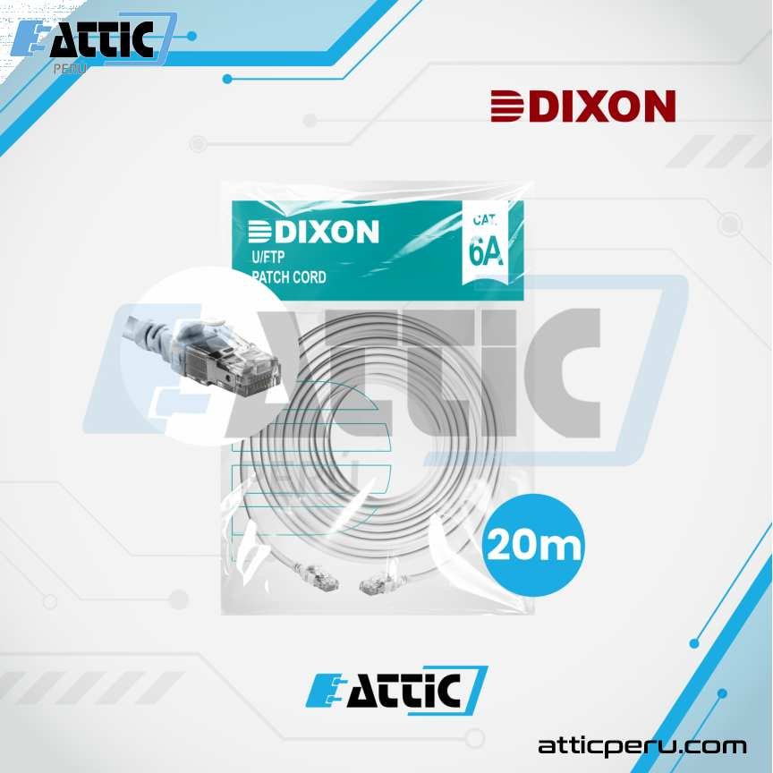 Patch Cord LSZH Cat6A DIXON 20m Blanco 6A-CBHC-WH20
