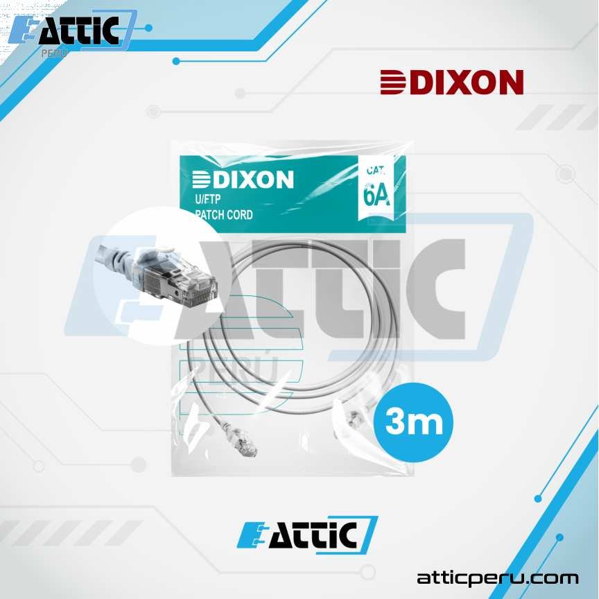Patch Cord LSZH Cat6A DIXON 3m Blanco 6A-CBHC-WH3