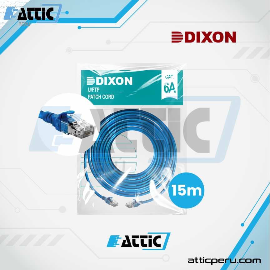 Patch Cord LSZH Cat6A DIXON 15m Azul 6A-CBHC-BL15