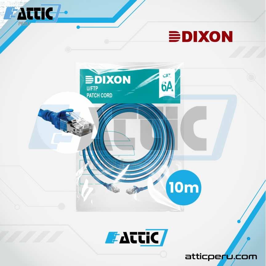 Patch Cord LSZH Cat6A DIXON 10m Azul 6A-CBHC-BL10