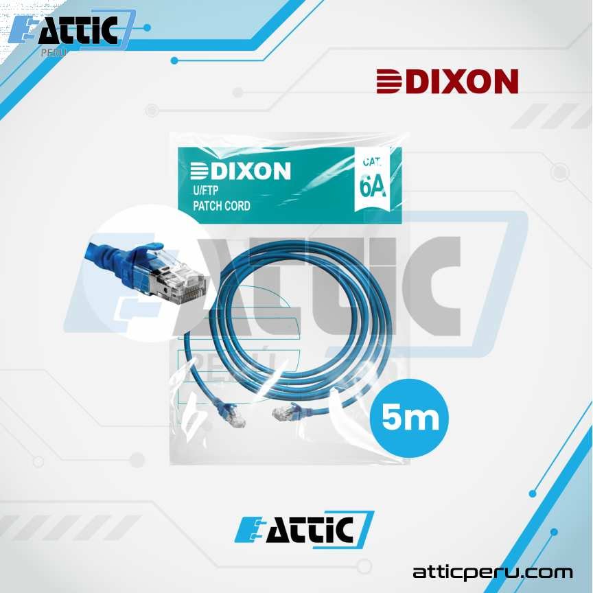 Patch Cord LSZH Cat 6A DIXON 5m Azul 6A-CBHC-BL5