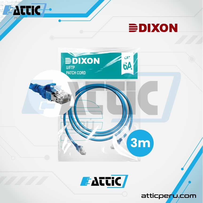 Patch Cord LSZH Cat 6A DIXON 3m Azul 6A-CBHC-BL3