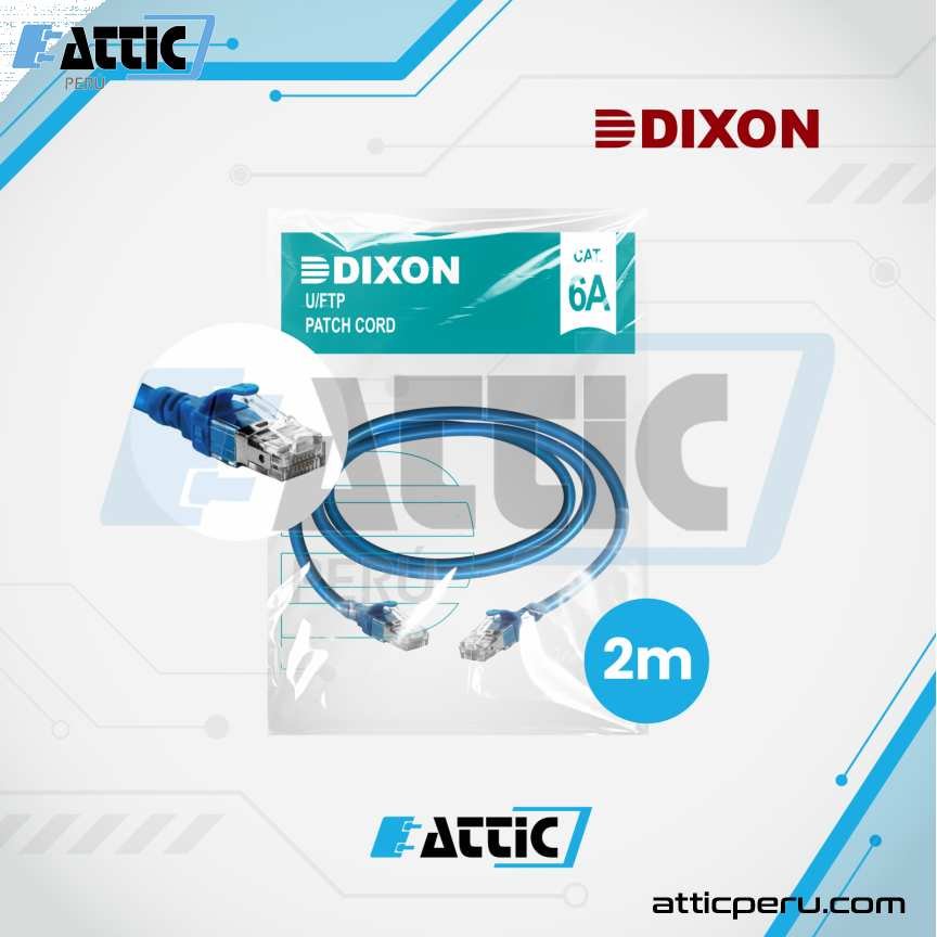 Patch Cord LSZH Cat6A DIXON 2m Azul 6A-CBHC-BL2