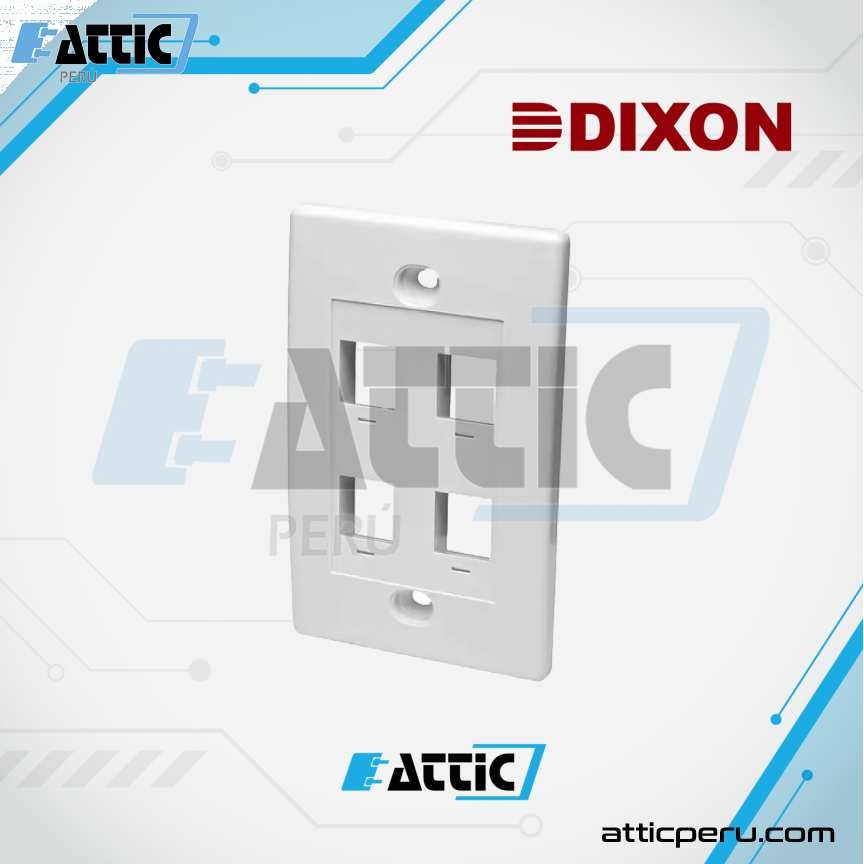 Placa Ejecutiva 4 Puertos Vertical DIXON JE317A-V4/WH