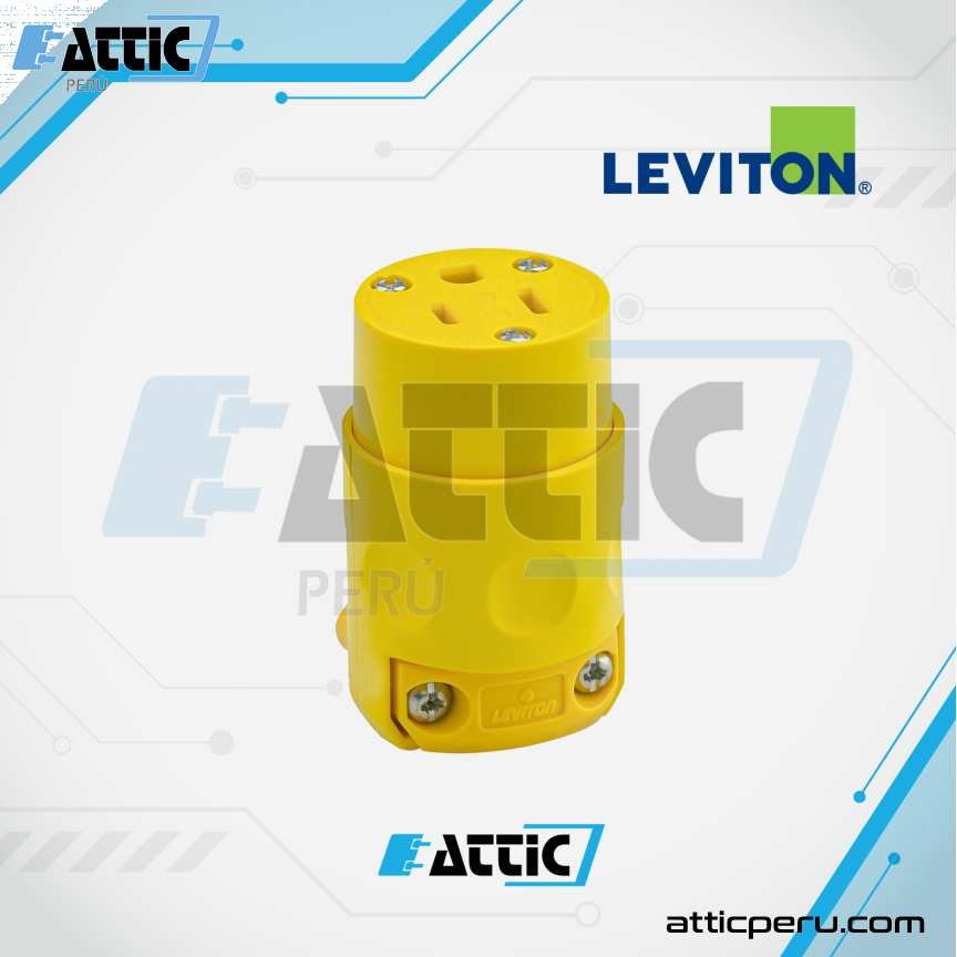LEVITON 515-CV Conector Aéreo 15A 125V NEMA 5-15R Amarillo
