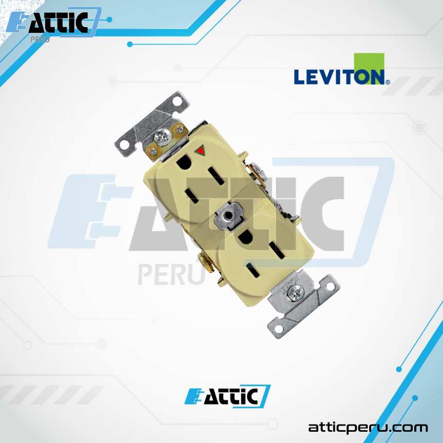 Tomacorriente Dúplex Industrial Marfil 15A 125V LEVITON 5262-IGI