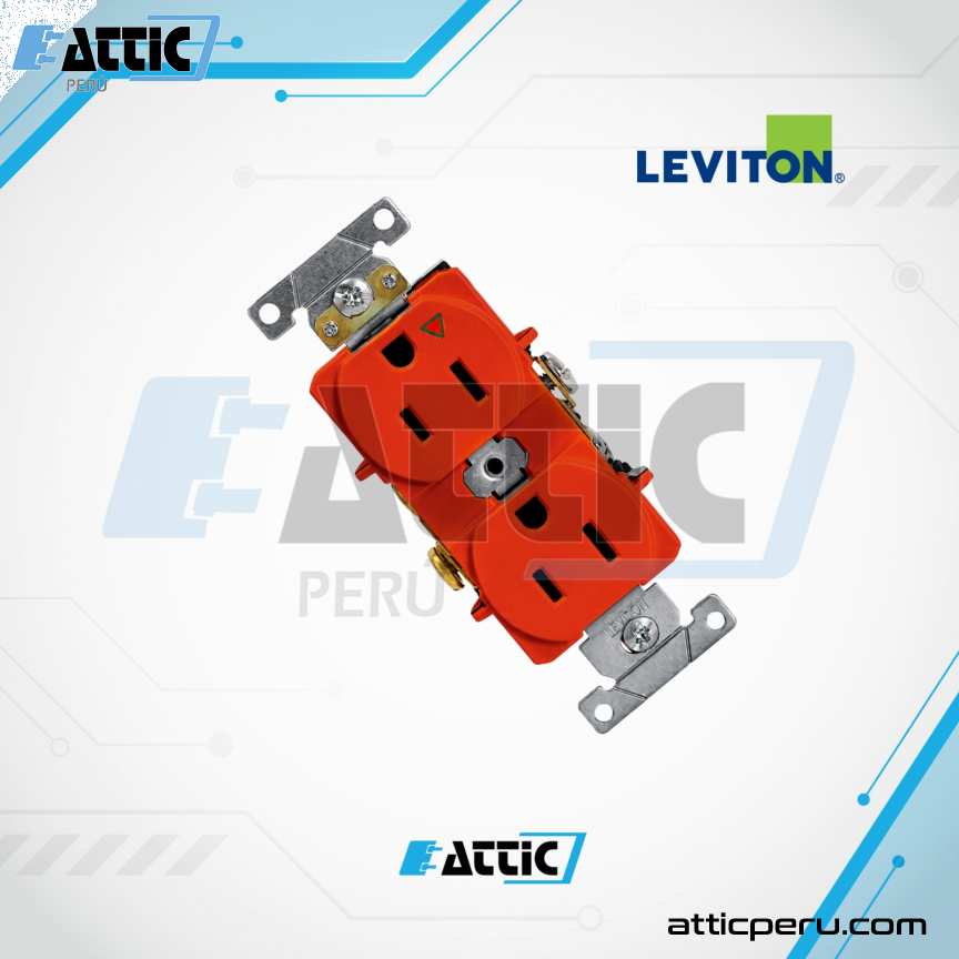 Tomacorriente Dúplex Industrial Rojo 15A 125V LEVITON 5262-IGR