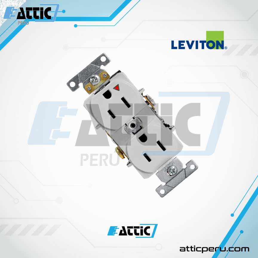 Tomacorriente Dúplex Industrial 15A 125V LEVITON Blanco 5262-IGW