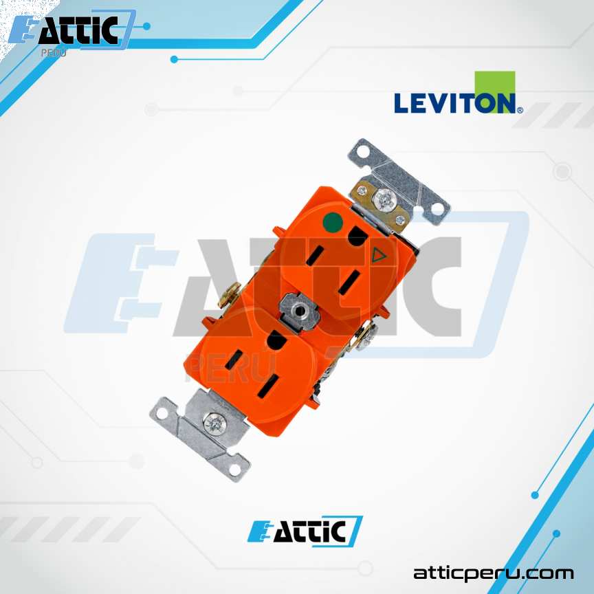 Tomacorriente Dúplex Hospitalario Naranja 15A 125V LEVITON 8200-IG