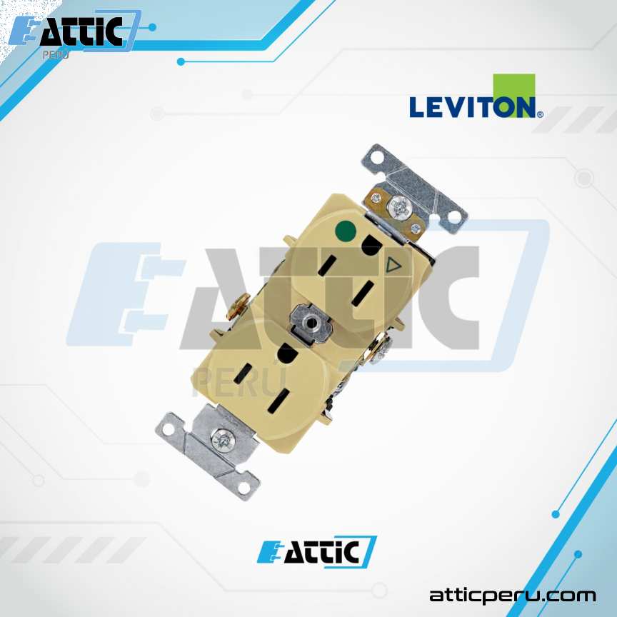 Tomacorriente Dúplex Hospitalario Marfil 15A 125V LEVITON 8200-IGI