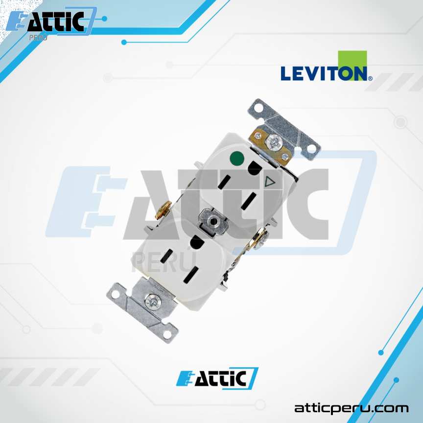 Tomacorriente Dúplex Hospitalario Blanco 15A 125V LEVITON 8200-IGW