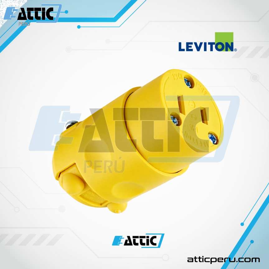LEVITON 115CV Conector Aéreo 15A 125V NEMA 1-15R Amarillo