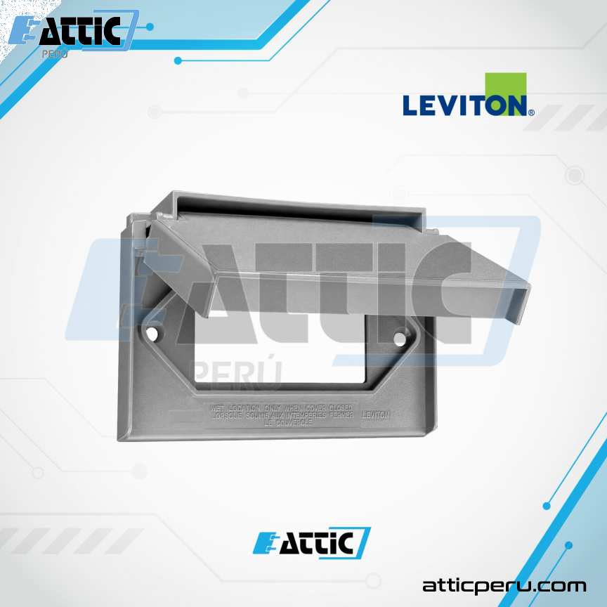Placa Simple Nylon LEVITON Hermética Horizontal 4996-GY