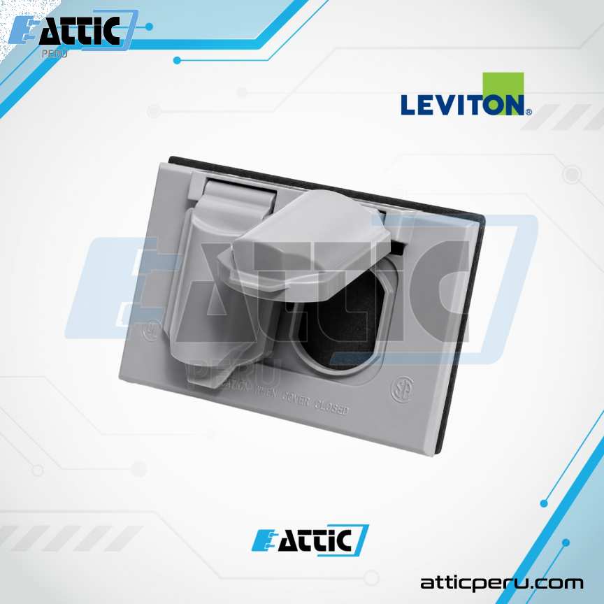 Placa Duplex Metalica LEVITON Hermética Horizontal 0WM1D-SGY