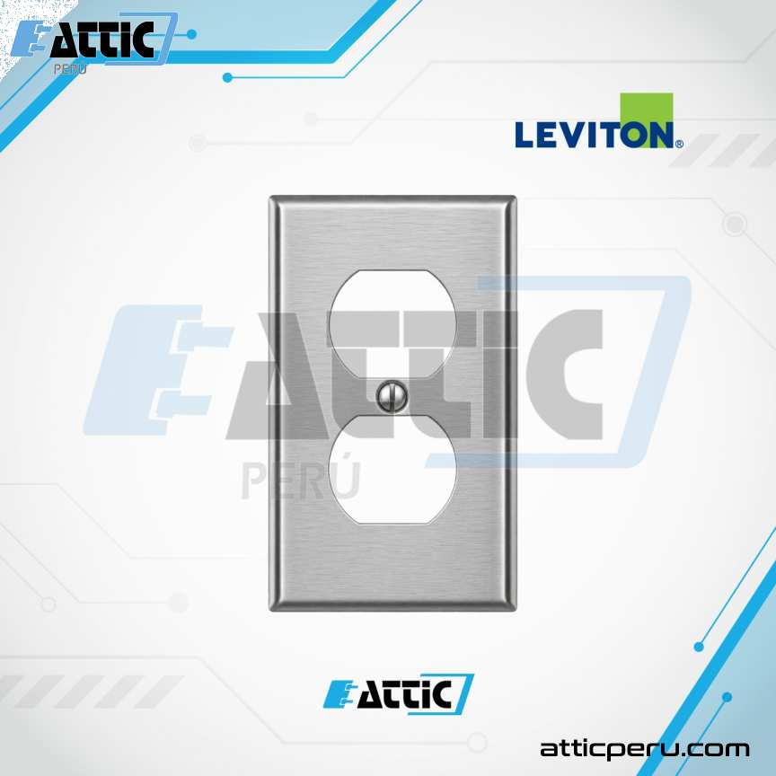 Placa de Pared Dúplex LEVITON Acero Inoxidable 84003