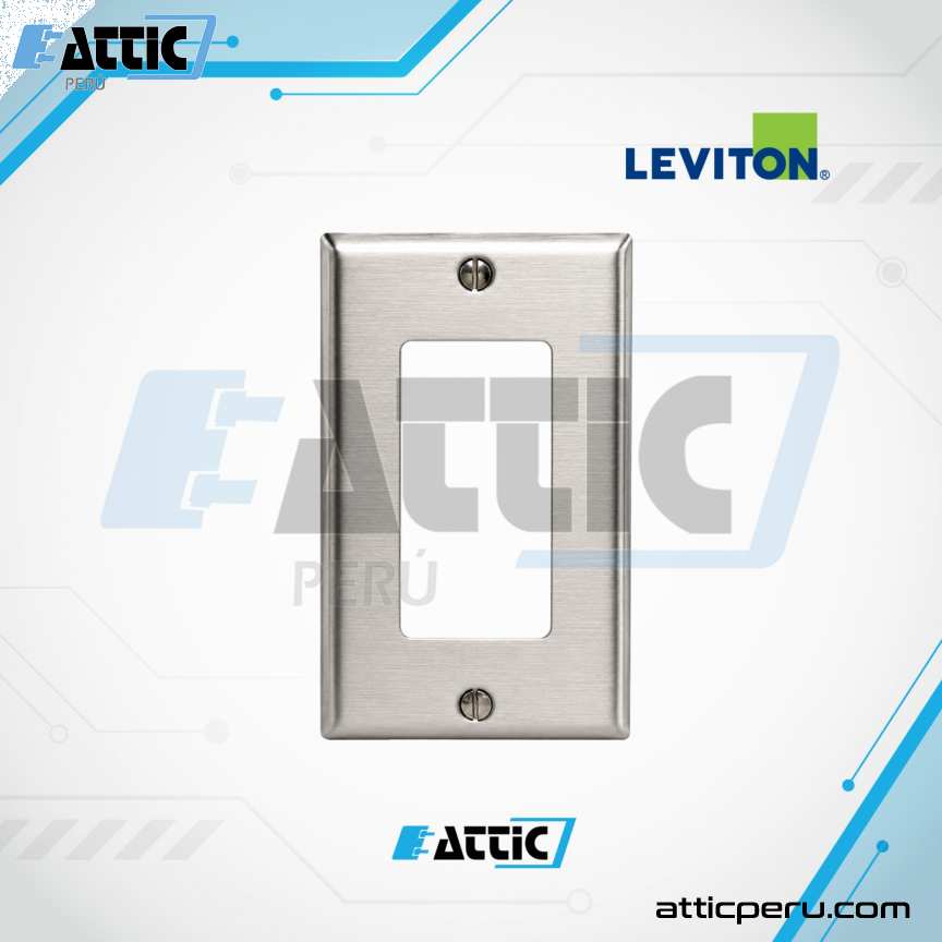 Placa de Pared Decora LEVITON Acero Inoxidable 84401-40